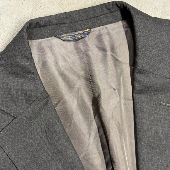 Galliani Blazer Italy E.Thomas Super 130s Wool Sport Coat Grey 48R - Picture 5 of 10